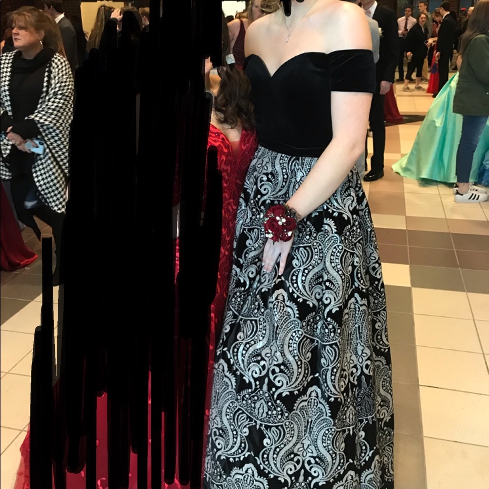 Black and print Prom Dress